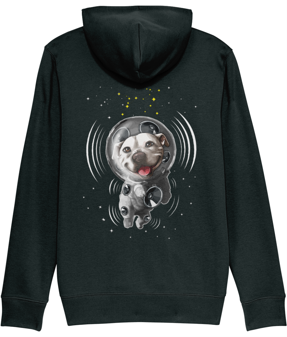 Space Dog (Light Accents) Hoodie Black Back Mockup